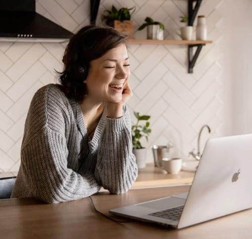 person on talking on video-call.